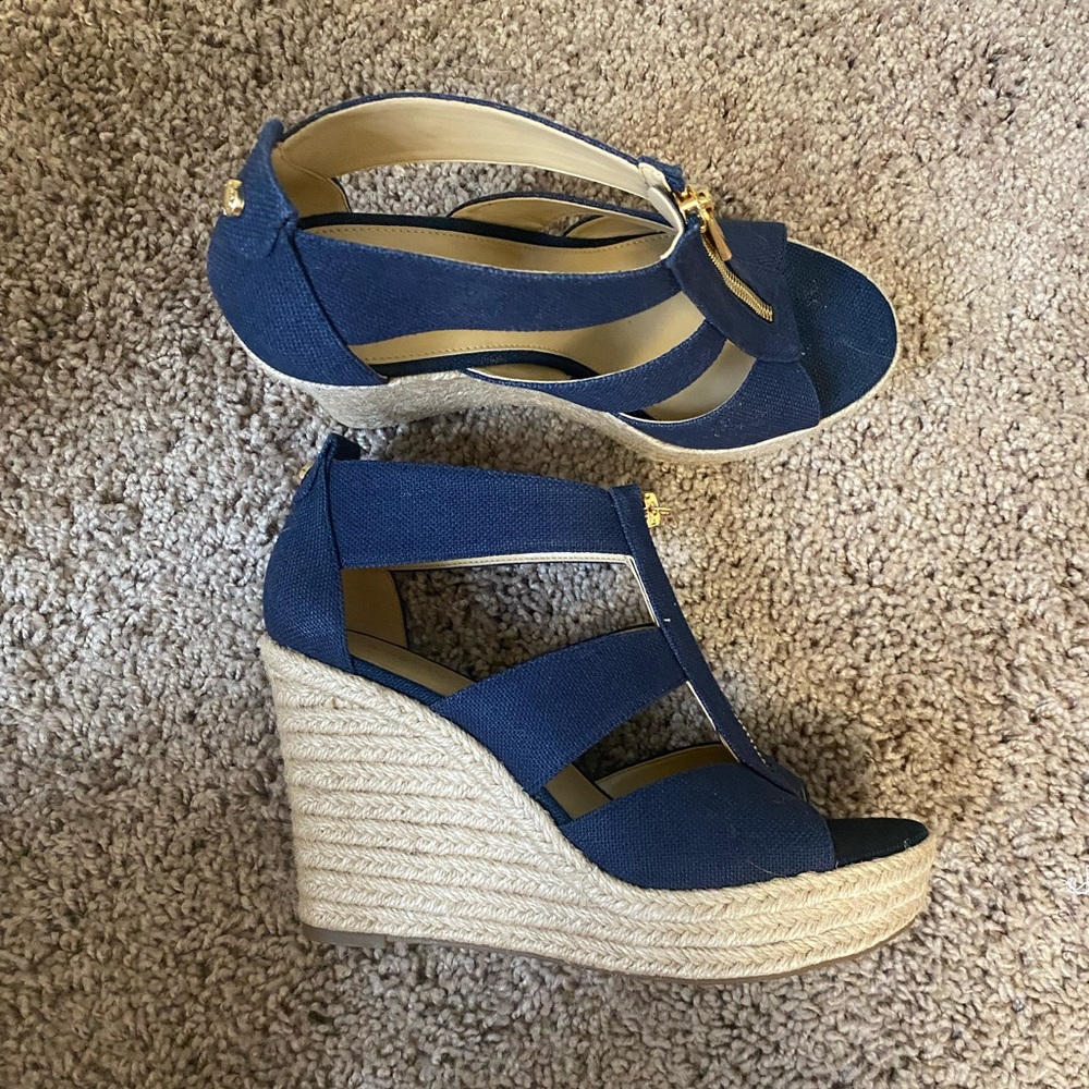 Denim Espadrille Wedges